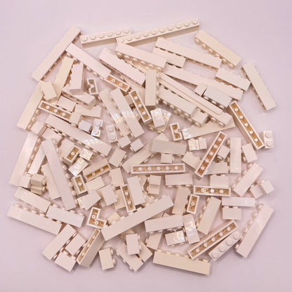 LEGO Bricks 1x Wide, White, Approx. 180g