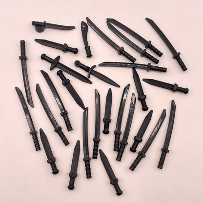 LEGO Black, Swords, Castle, Minifigure, 25 Pieces