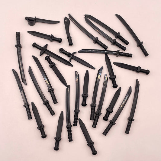 LEGO Black, Swords, Castle, Minifigure, 25 Pieces