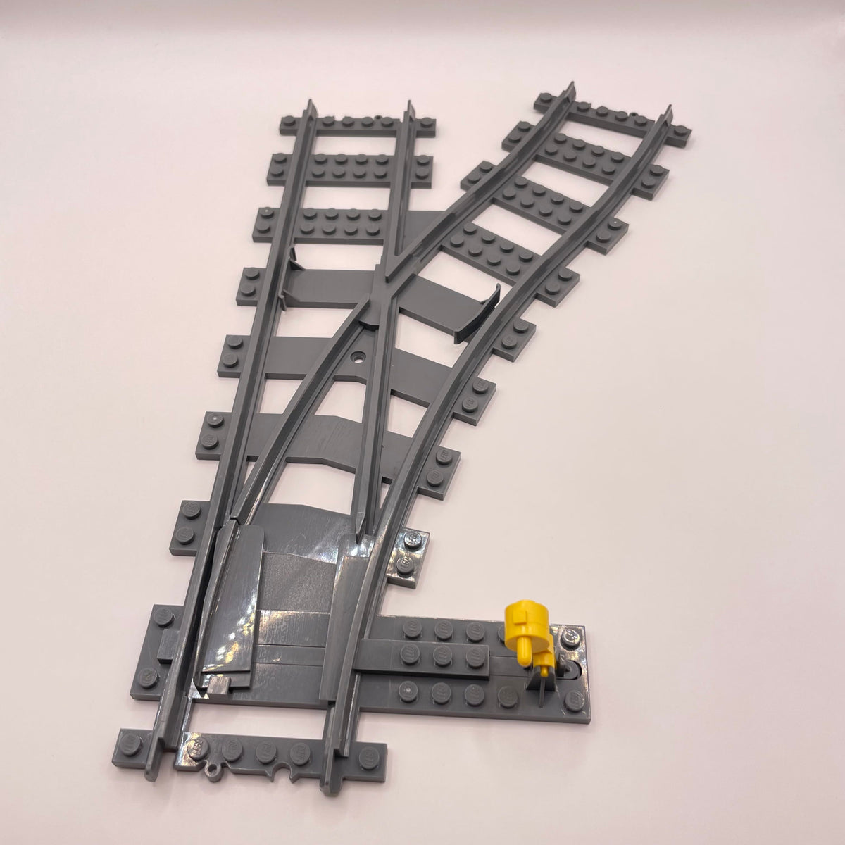 LEGO Right Switch Point, Dark Bluish Grey, RC Train Track, 1 Piece (With Actuator)