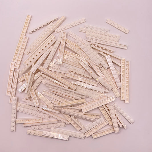 LEGO Plates 1x, Long, White, Approx. 120g