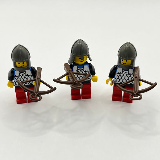 LEGO Scale Mail Archers with Crossbows, Castle, Minifigures Vintage (pack of 3)