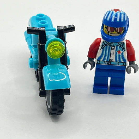 LEGO Stunt Driver Minifigure with Bike, Stocking Stuffer