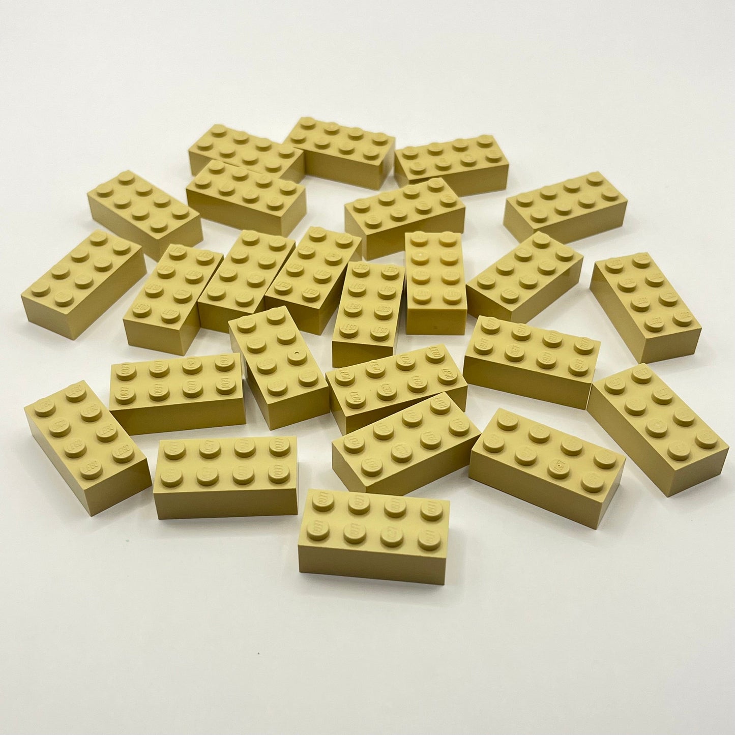 LEGO 2 x 4 Bricks, Tan, 25 Pieces
