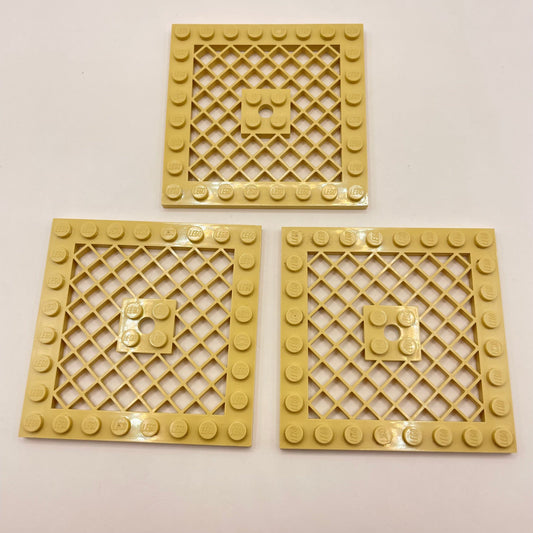 LEGO Plates 8x8 Grill, Tan, 3 Pieces, From Jabba's Sail Barge