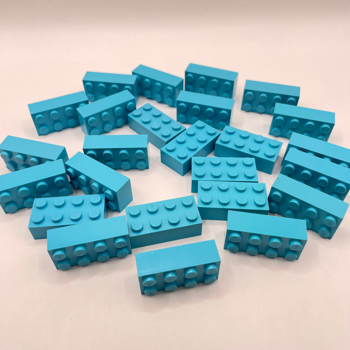 LEGO 2 x 4 Bricks, Medium Azure, 25 Pieces