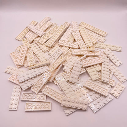 LEGO Plates 2x Wide Long, White, Approx. 170g