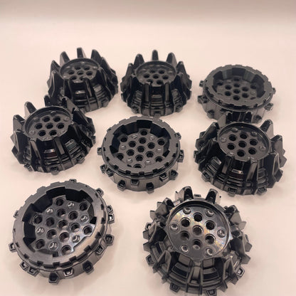 LEGO Wheels with Tread, Black, Vehicle Pieces, 8 Pieces