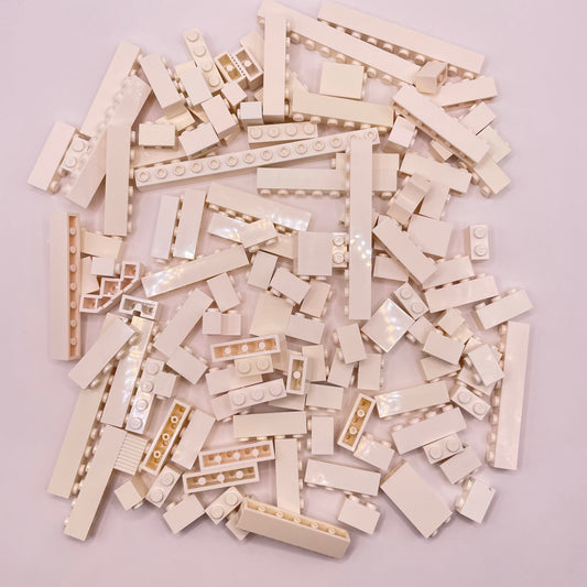 LEGO Bricks 1x Wide, White, Approx. 180g