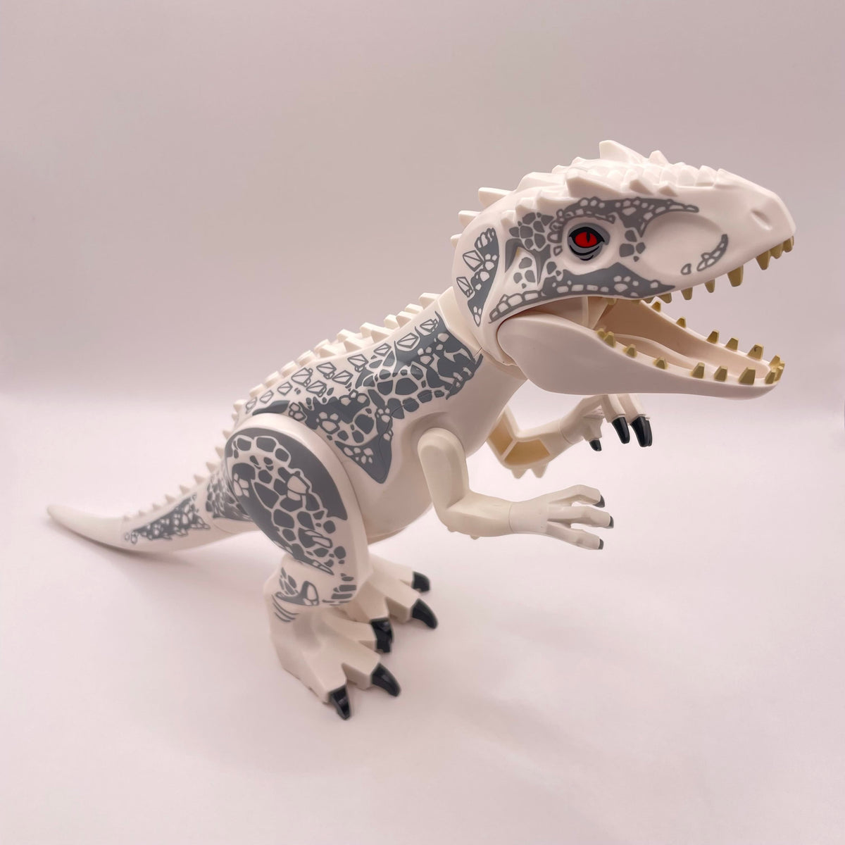 LEGO Indominus Rex, White with Dark Bluish Gray Spots, Dinosaur (indorex01),