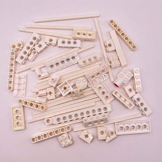 LEGO White, Technic with axles,  Approx. 80g