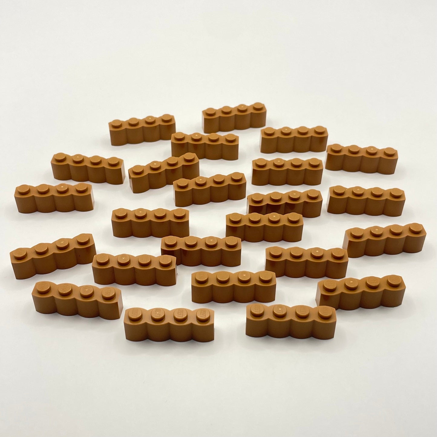 LEGO Medium Nougat 1 x 4 Brick, Log Profile, Building, 24 Pieces (30137)