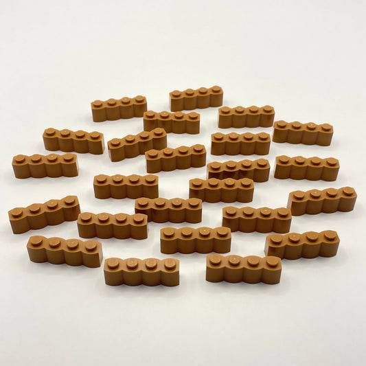 LEGO Medium Nougat 1 x 4 Brick, Log Profile, Building, 24 Pieces (30137)