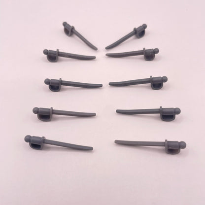 LEGO Cutlass, Dark Bluish Grey, Pirate, Minifigure Accessories, 10 Pieces