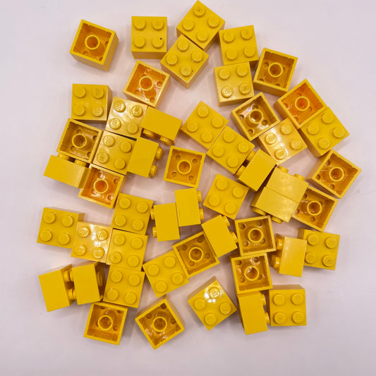 LEGO Bricks, 2x2, Yellow, 50 Pieces