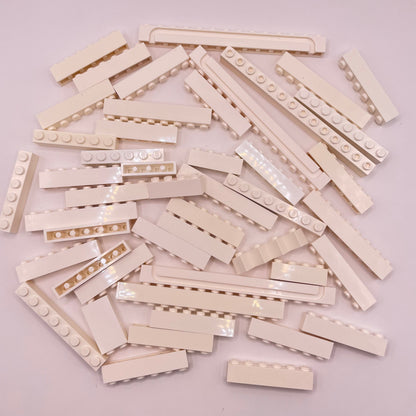LEGO Bricks, 1x Long, White,  Approx. 125g