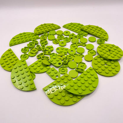 LEGO Lime, Round, Plates, and Tiles Approx. 55g