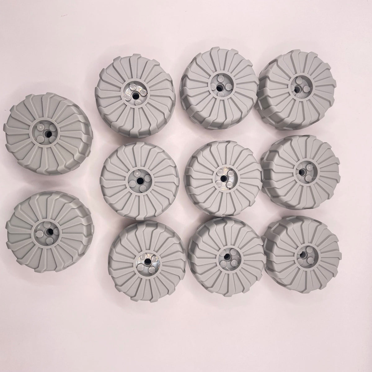 LEGO Wheels, Hard Plastic, Light Bluish Grey, Vehicle Pieces, 11 Pieces