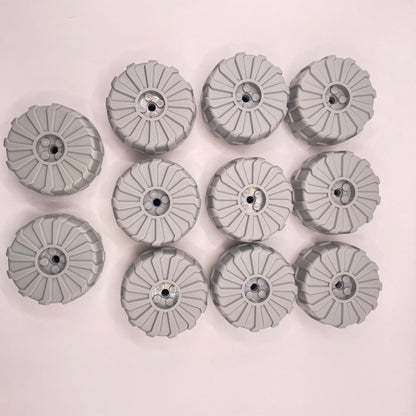 LEGO Wheels, Hard Plastic, Light Bluish Grey, Vehicle Pieces, 11 Pieces
