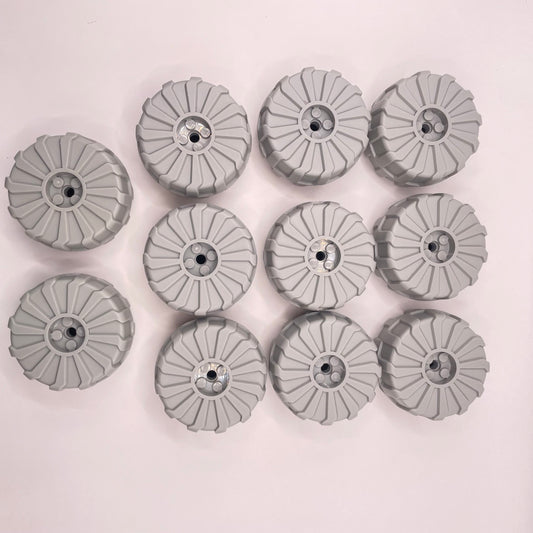LEGO Wheels, Hard Plastic, Light Bluish Grey, Vehicle Pieces, 11 Pieces