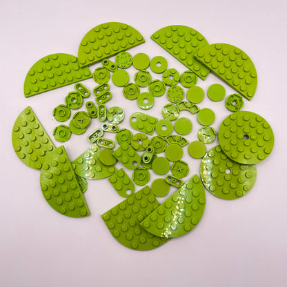 LEGO Lime, Round, Plates, and Tiles Approx. 55g