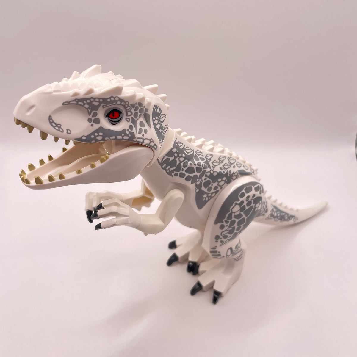 LEGO Indominus Rex, White with Dark Bluish Gray Spots, Dinosaur (indorex01),