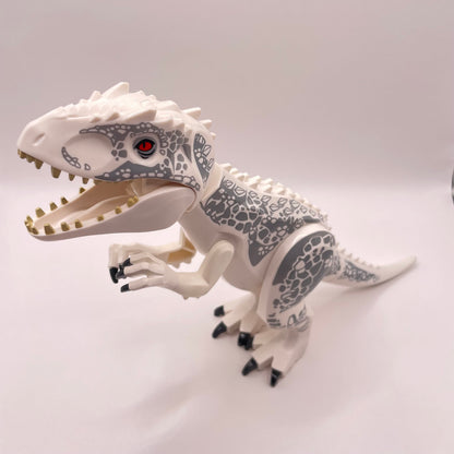 LEGO Indominus Rex, White with Dark Bluish Gray Spots, Dinosaur (indorex01),