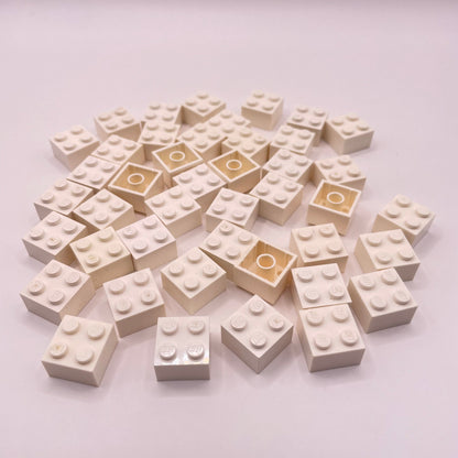 LEGO 2x2 Bricks, White, Approx. 50g