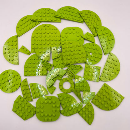LEGO Lime, Round and Wing  Plates, Approx. 90g