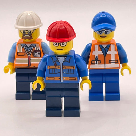 LEGO Construction Workers, City, Minifigures, Set of 3