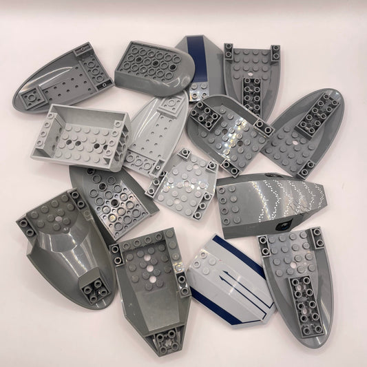 LEGO Mixed, Vehicle Pieces, Grey, Wide, Approx. 120g