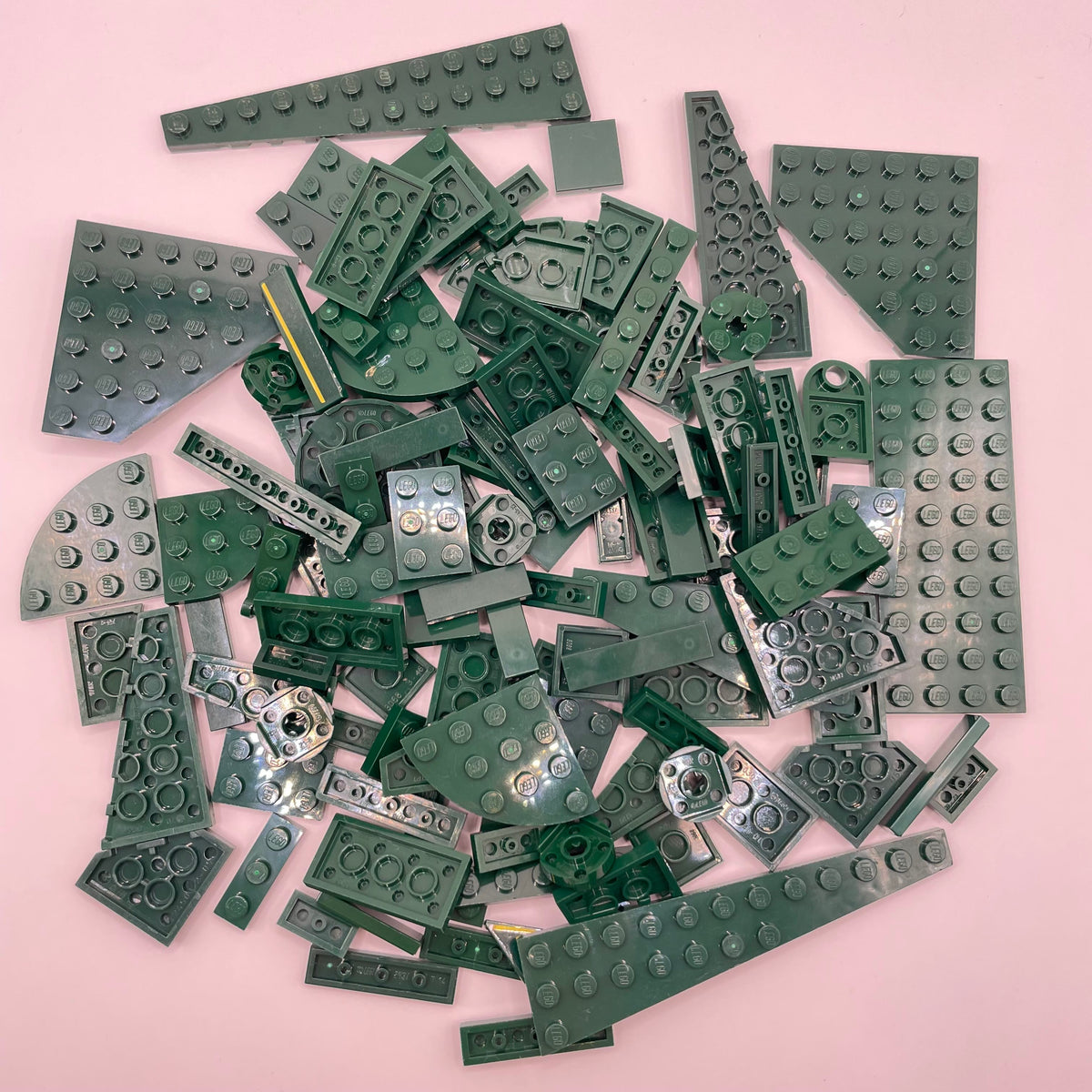 LEGO Dark Green, Plates and Tiles, Approx. 100g