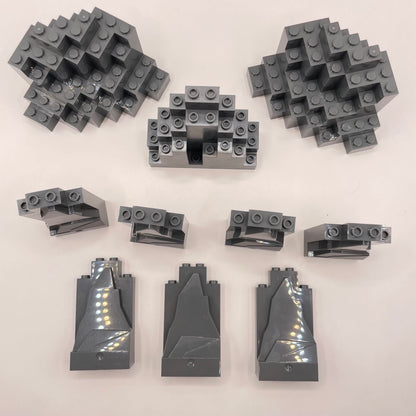LEGO Rock pieces, Dark Bluish Grey, 10 Pieces