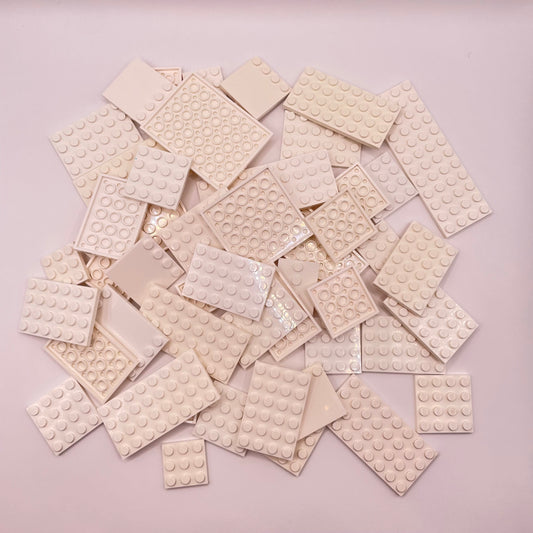 LEGO White, Medium Plates,  Approx. 150g