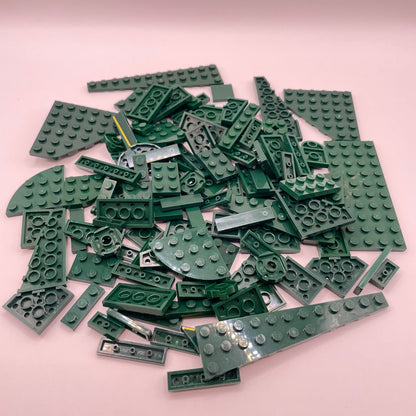 LEGO Dark Green, Plates and Tiles, Approx. 100g