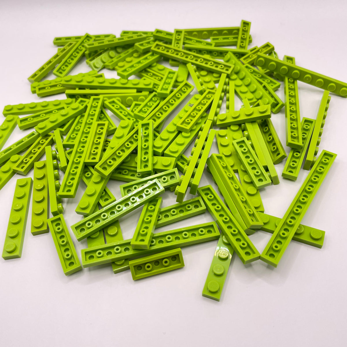 LEGO Lime, Plates, 1x Wide, Approx. 90g