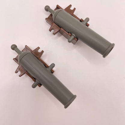 LEGO Cannons with Base, Old Dark Grey and Brown, Minifigure Accessories, 2 Pieces, playwear