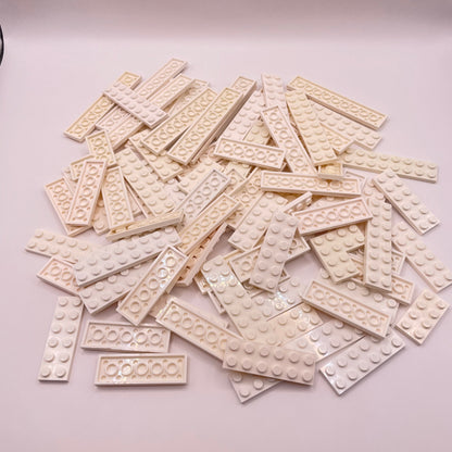 LEGO Plates 2x Wide Long, White, Approx. 170g