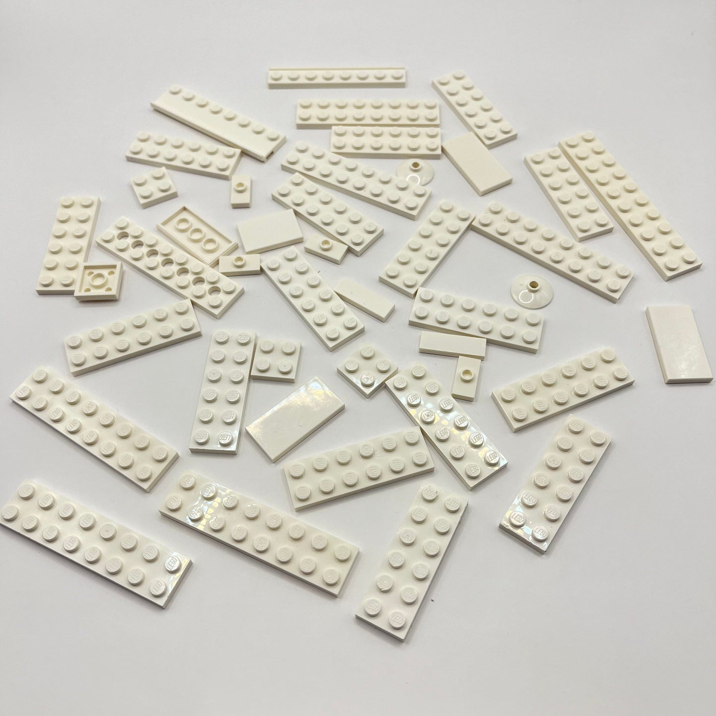 LEGO White, Plates and Tiles, Approx. 60g