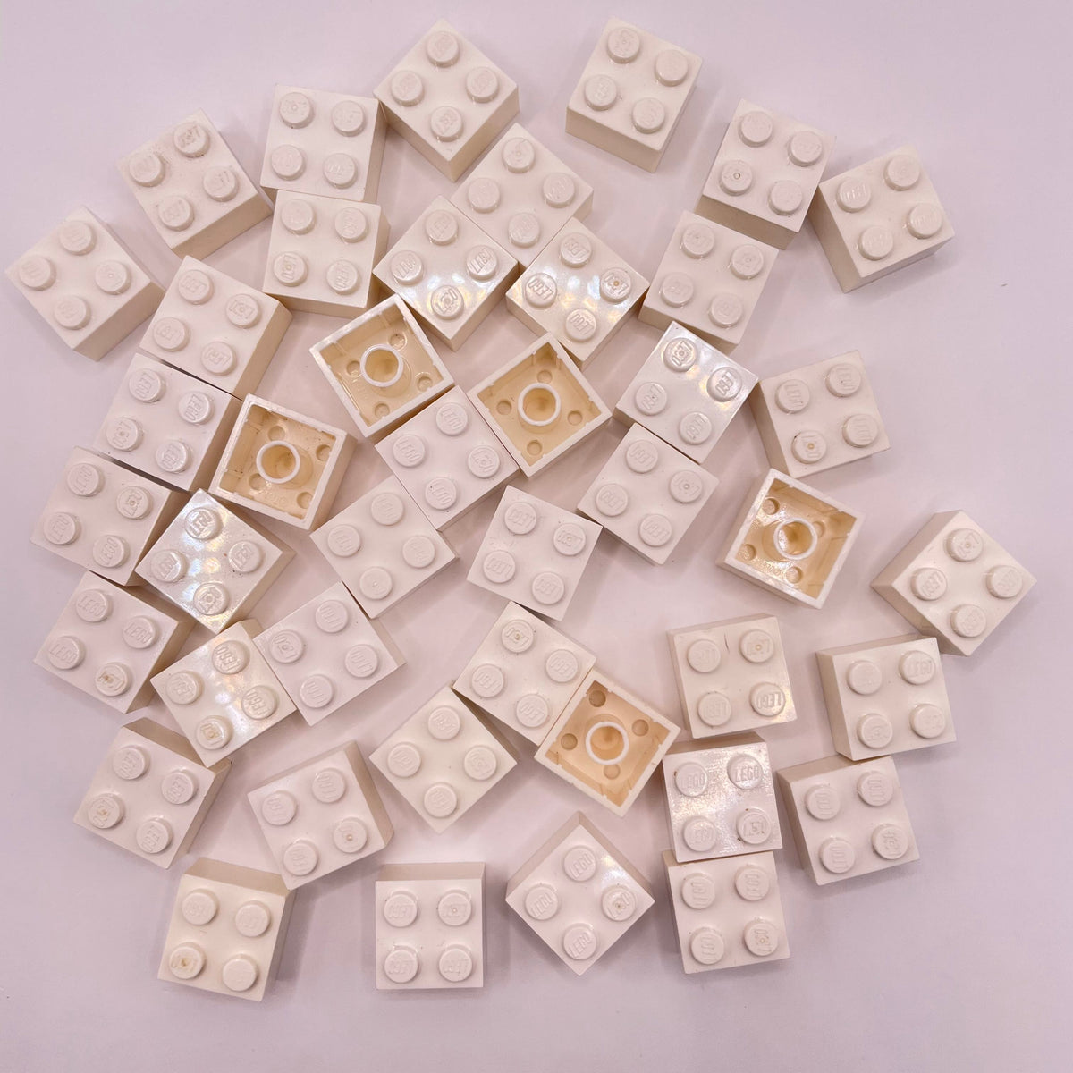 LEGO 2x2 Bricks, White, Approx. 50g