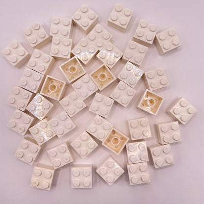 LEGO 2x2 Bricks, White, Approx. 50g
