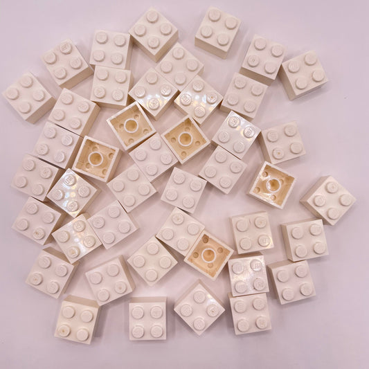 LEGO 2x2 Bricks, White, Approx. 50g