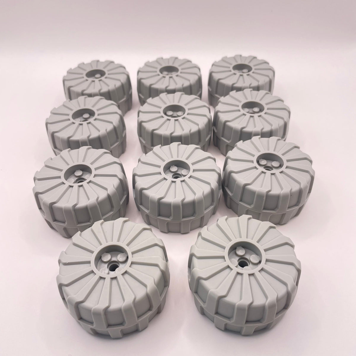 LEGO Wheels, Hard Plastic, Light Bluish Grey, Vehicle Pieces, 11 Pieces