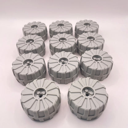 LEGO Wheels, Hard Plastic, Light Bluish Grey, Vehicle Pieces, 11 Pieces