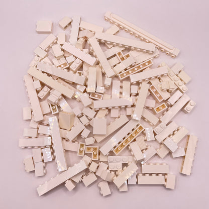 LEGO Bricks 1x Wide, White, Approx. 190g