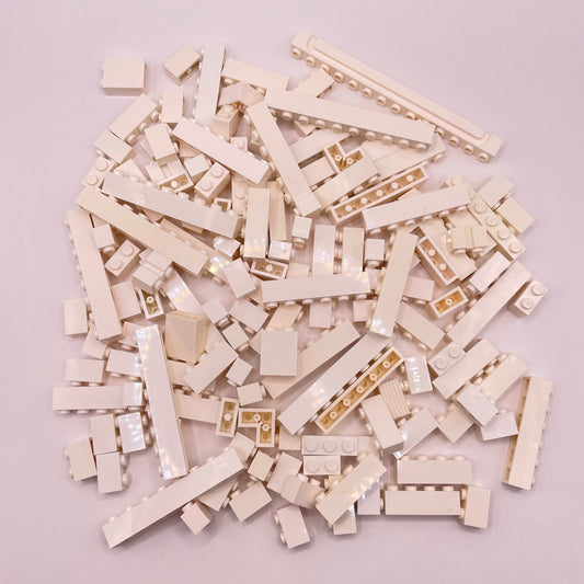 LEGO Bricks 1x Wide, White, Approx. 190g