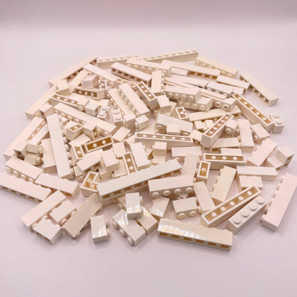 LEGO Bricks 1x Wide, White, Approx. 180g