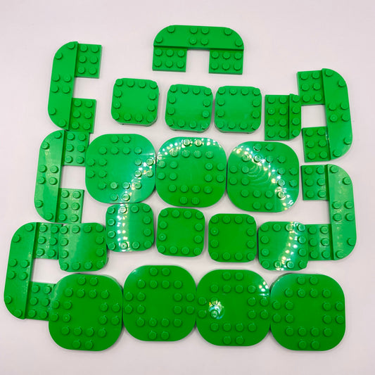 LEGO Modified Plates, Bright Green, Approx. 85g