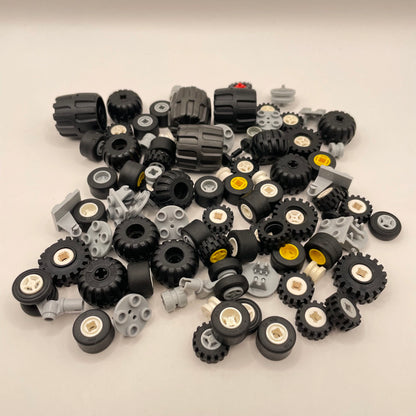 LEGO Small Mixed Wheels, Mixed Colours, Vehicle, Approx. 110g