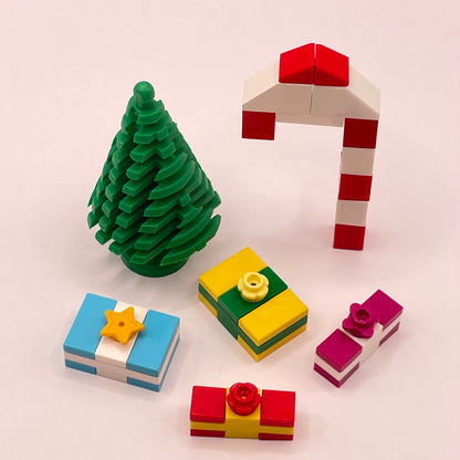 LEGO Candy Cane, Presents and Pine Tree, Christmas, (Set of 6)